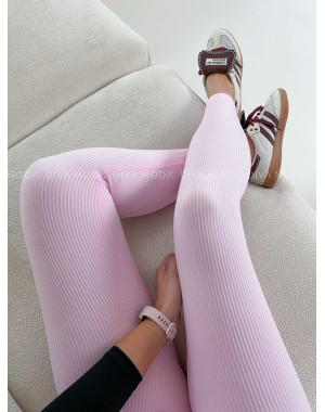 Push up rebrované legíny baby pink M 198
