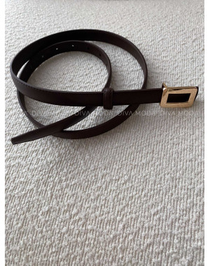 Čokoládový  opasok s hranatou lesklou sponou T 54