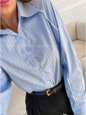 Pruhovaná košeľa s kamienkami modrá M 181
