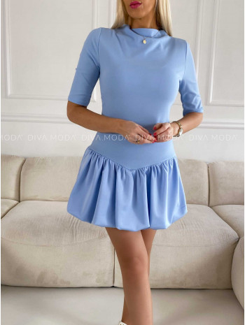 Šaty so skort balónovou sukňou baby modré M 223