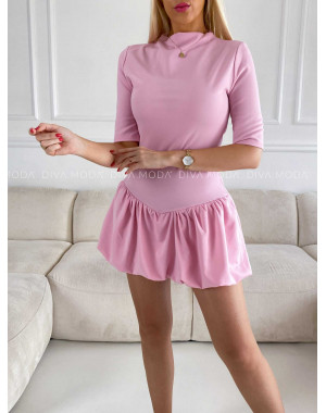 Šaty so skort balónovou sukňou baby ružové M 223