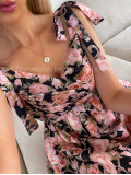 Midi kvetované elegantné šaty Flora M 251