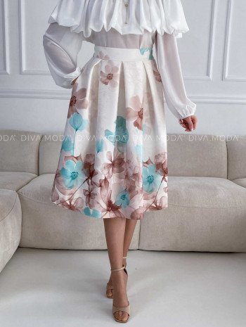 Tulipánová sukňa kvetovaná Zoe mint M 260