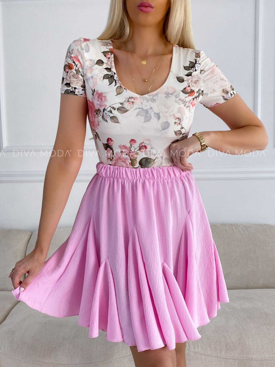 Volánová sukňa Sima baby pink M 291