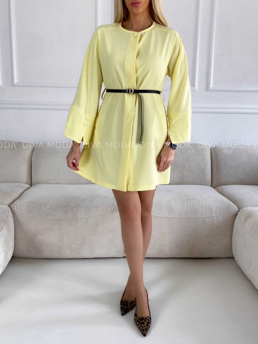 Elegantné šaty s opaskom Molly žlté M 296