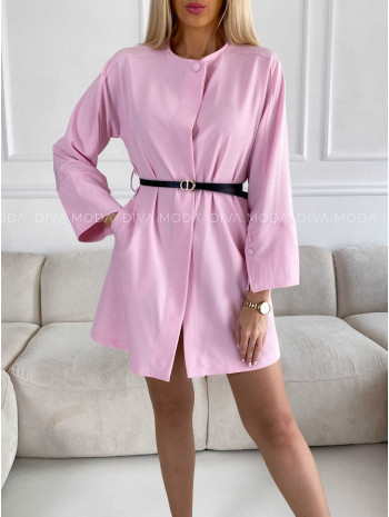 Elegantné šaty s opaskom Molly baby pink M 296