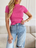 Úpletový basic top ružový M 239
