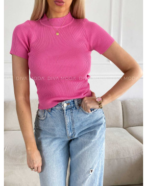 Úpletový basic top ružový M 239