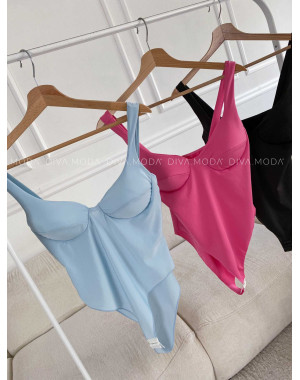 Body na ramienka s vystuženými prsiami baby modré M 305 Body na ramienka s vystuženými prsiami baby modré M 305
