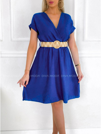 Ľahké šaty s opaskom charlott modrá P 110