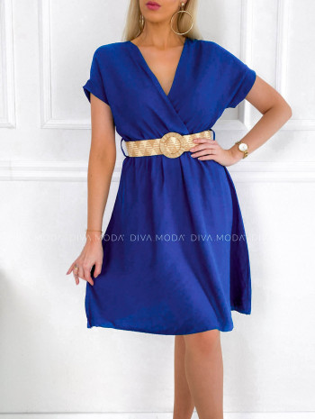 Ľahké šaty s opaskom charlott modrá P 110
