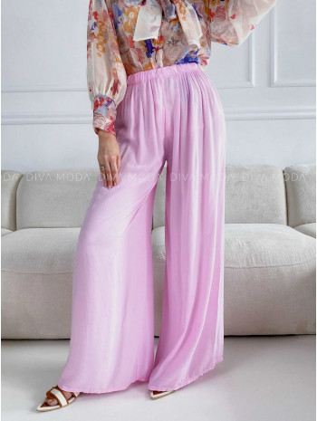 Ľahké široké nohavice ružové M 311