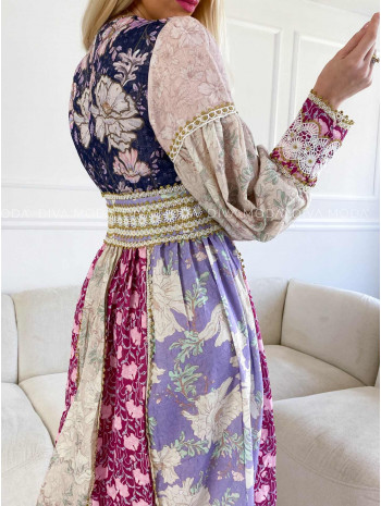 Maxi šaty vzorované so zlatou niťou M 322