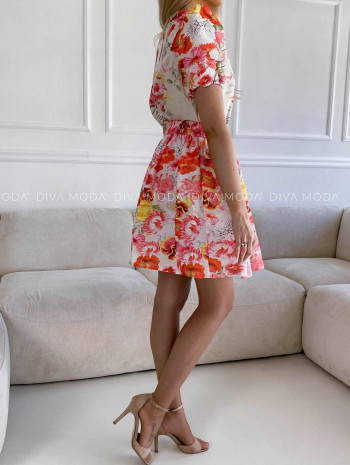 Elegantný komplet kvetovaná košeľa + sukňa M 324 Elegantný komplet kvetovaná košeľa + sukňa M 324