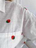 Oversize bavlnená košeľa strawberry biela M 330