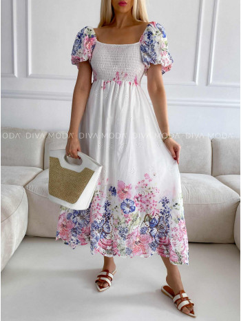 Dietované maxi šaty s kvetmi M 341