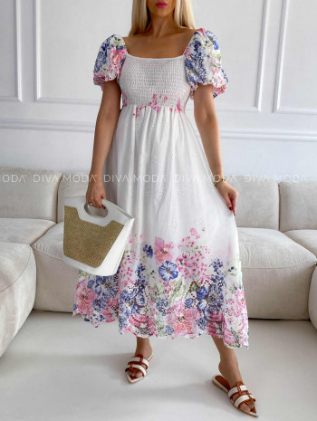 Dietované maxi šaty s kvetmi M 341