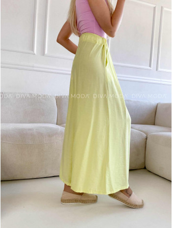 Široké ležérne nohavice žlté M 400