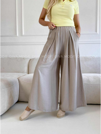 Široké ležérne nohavice pieskové M 400