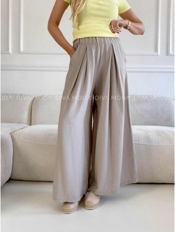 Široké ležérne nohavice pieskové M 400