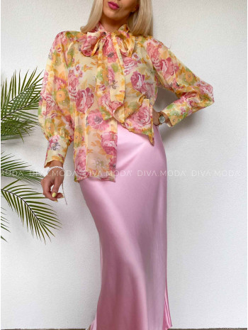 Ľahká kvetinová blúzka astra žltá M 467