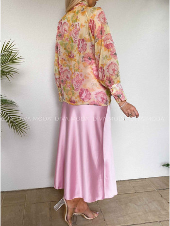 Ľahká kvetinová blúzka astra žltá M 467