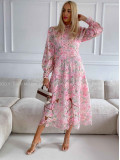 Háčkované maxi šaty Poline nature rosé M 507