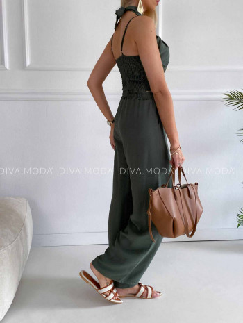 Komplet krížený top + nohavice khaki K 356 Komplet krížený top + nohavice khaki K 356