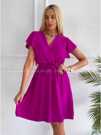 Krátke šaty s volánikmi Iwet magenta K 324