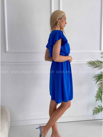 Krátke šaty s volánikmi Iwet kráľovské modré K 324