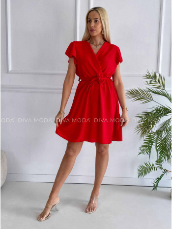Krátke šaty s volánikmi Iwet červené K 324