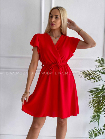 Krátke šaty s volánikmi Iwet červené K 324