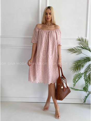 Krátke madeira šaty hispanky ružové K 327