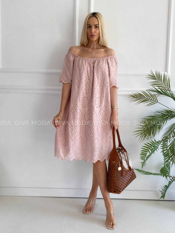 Krátke madeira šaty hispanky ružové K 327