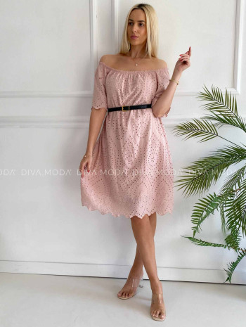 Krátke madeira šaty hispanky ružové K 327