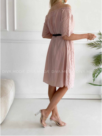 Krátke madeira šaty hispanky ružové K 327