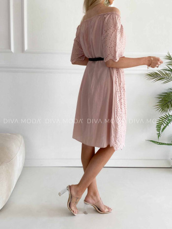 Krátke madeira šaty hispanky ružové K 327