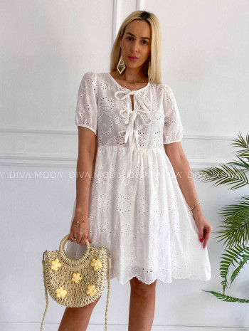 Krátke madeira šaty so šnúrovaním K 356