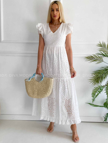 Dietované maxi šaty s výstrihom na chrbte M 119