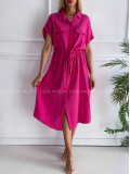 Midi mušelínové košeľové šaty Gabbi fuchsia K 339