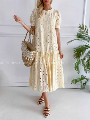 Dietované maxi šaty wera vanilkové K 366