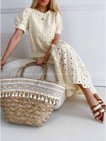 Dietované maxi šaty wera vanilkové K 366