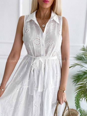 Madeira košeľové maxi šaty Tina biele K 364