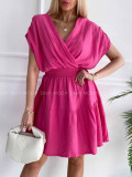 Bavlnené mušelínové šaty krátke Vivien fuchsia K 372