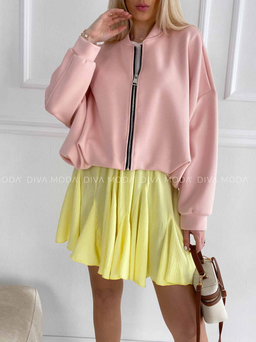 Prechodná balónová bombera blush pink M 258