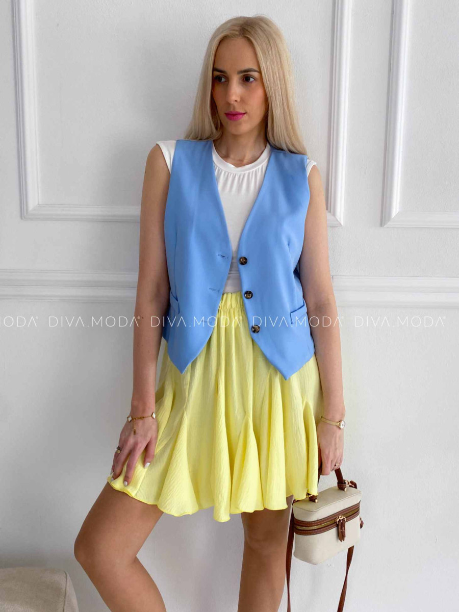 Vesta na gombíky baby modrá M 195