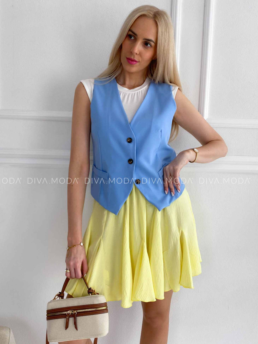 Vesta na gombíky baby modrá M 195