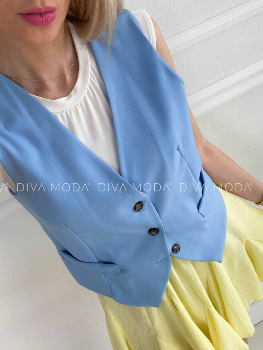Vesta na gombíky baby modrá M 195