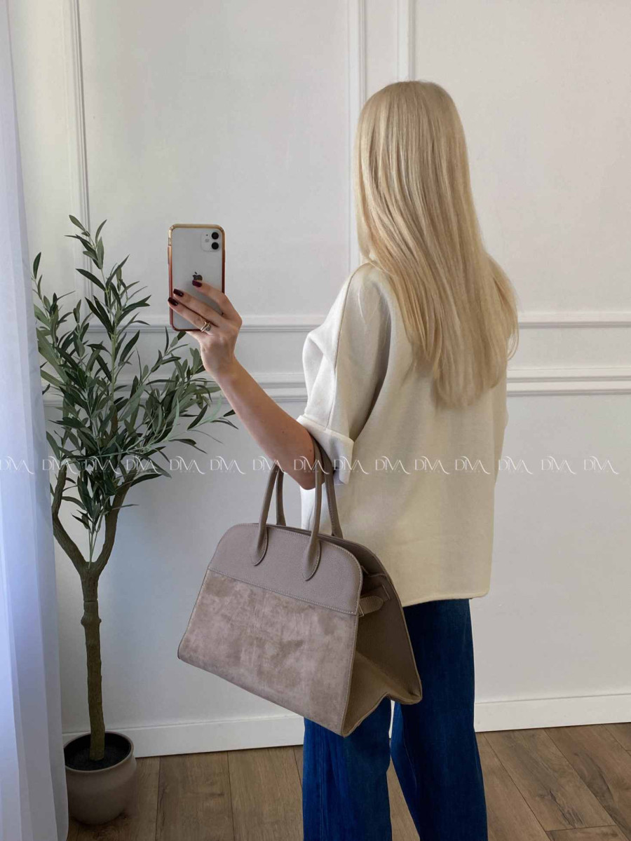 Sveter s mašľou vanilkový A 42