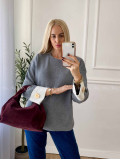 Sveter s gombíkmi na rukávoch sivý A 46
